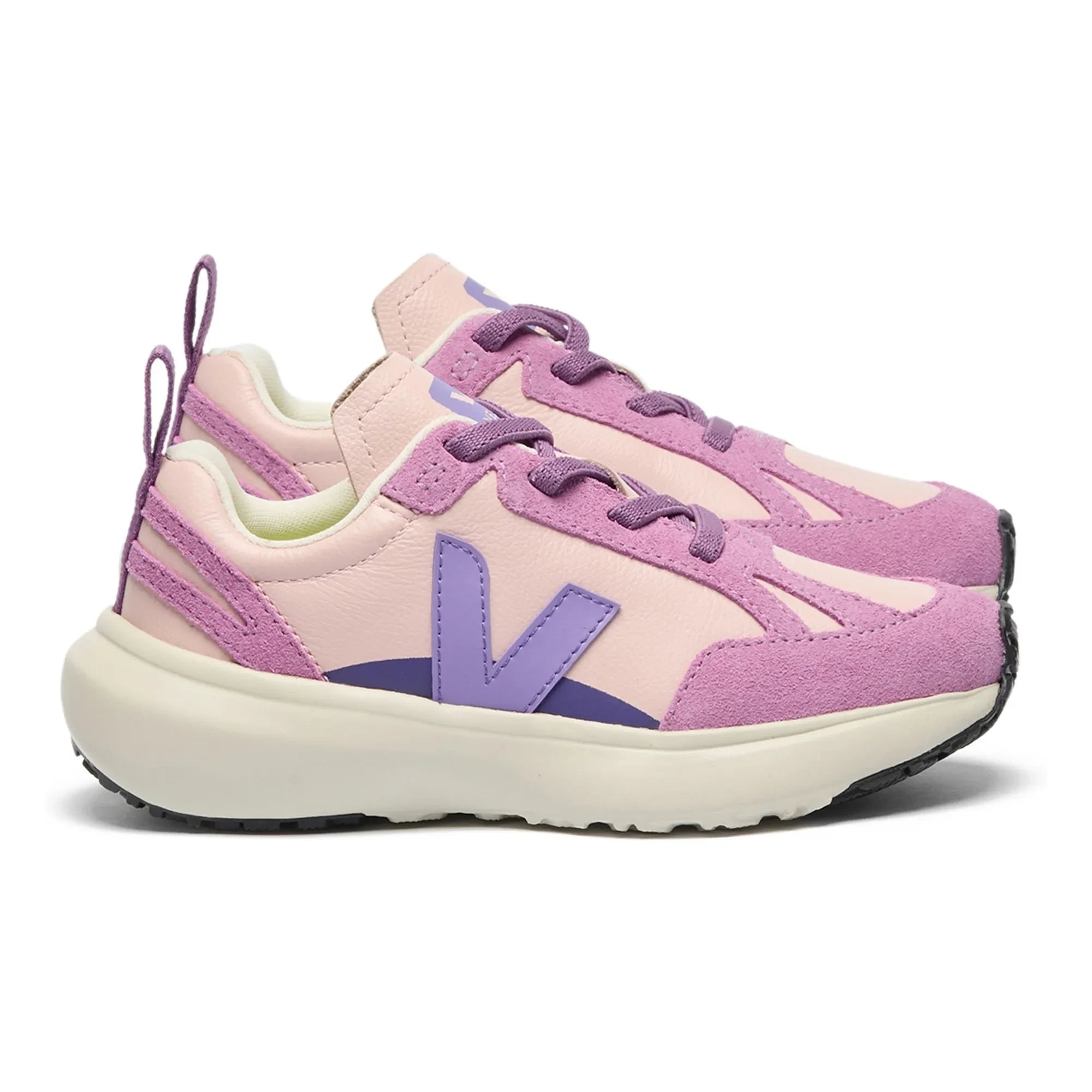 Veja - Elasticated Dantelli Spor Ayakkabı Küçük Kanarya Açık Deri O.T. | Pembe