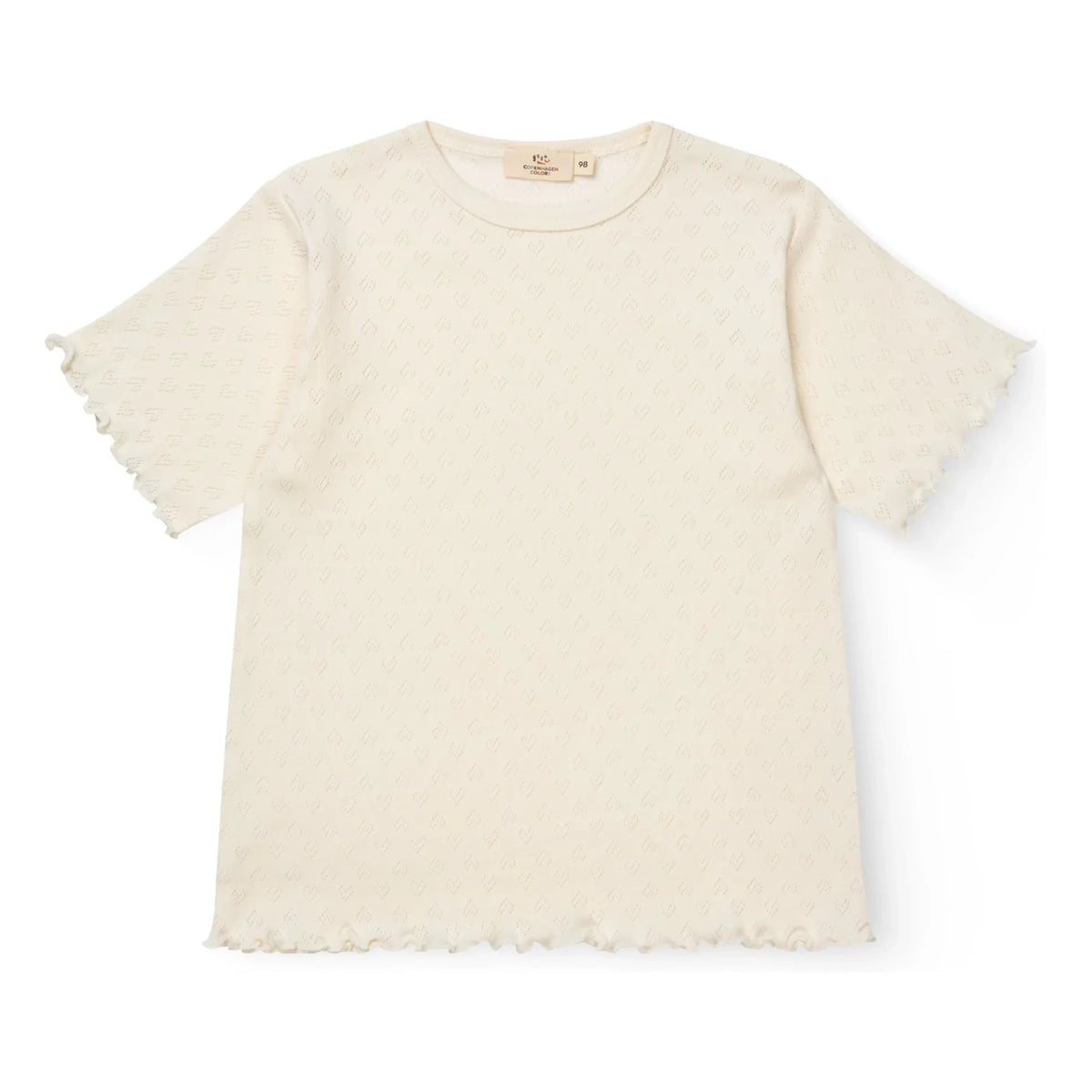 Copenhagen Colors - Pointelle organik pamuklu T-shirt | Krem