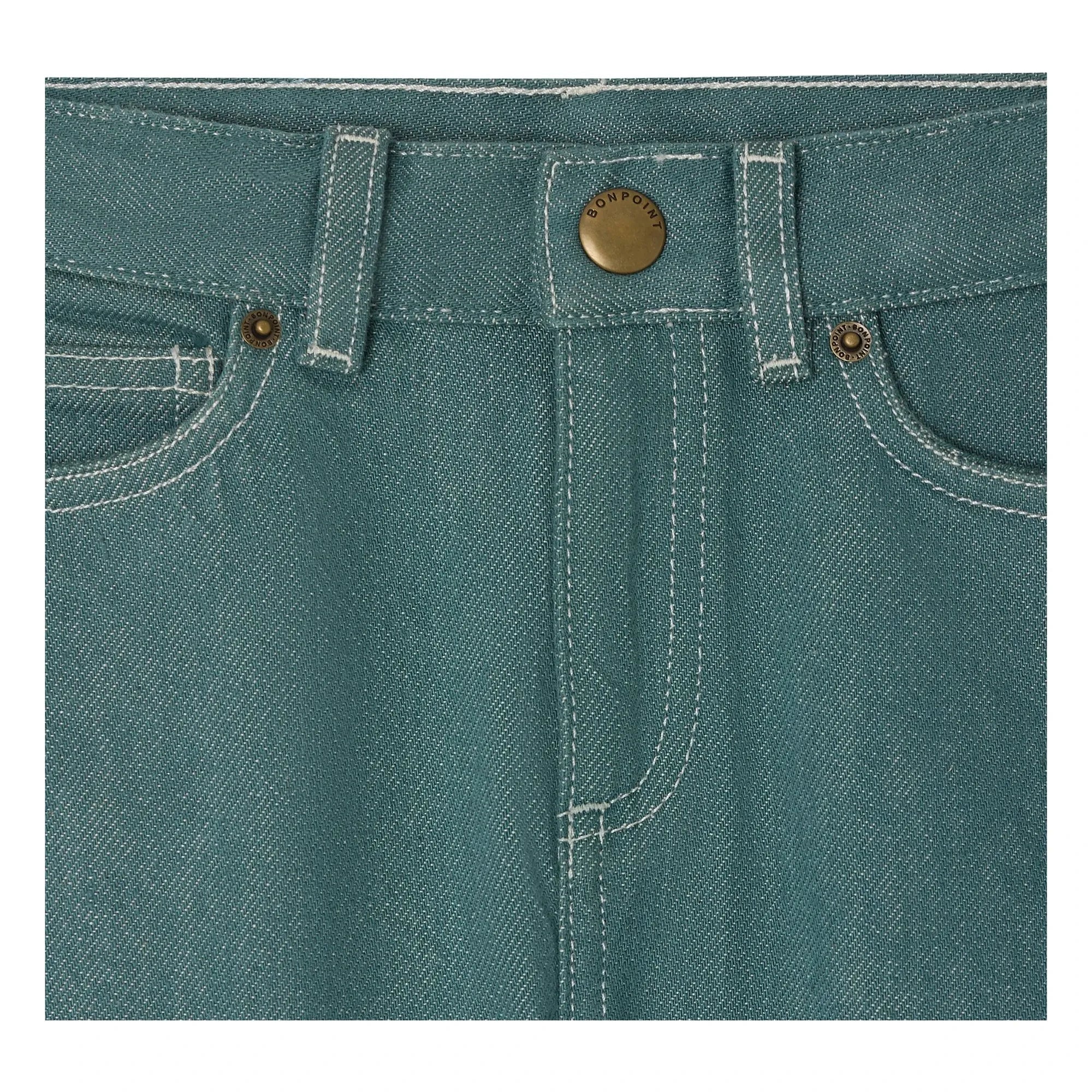 Bonpoint - Elvio Denim Bermuda Şort Organik Pamuk | Zümrüt yeşili