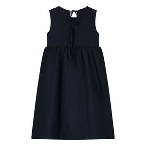 Mandarina - Vestido midi con volantes | Azul Marino