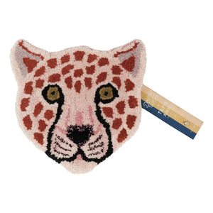 Doing Goods - Pembe leopar kafa yün halı | Pembe