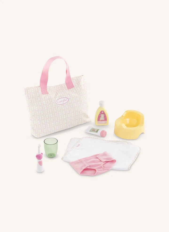 Corolle - Set de Accesorios para Cambio de Pañales de Lirios para Bebés | Rosa