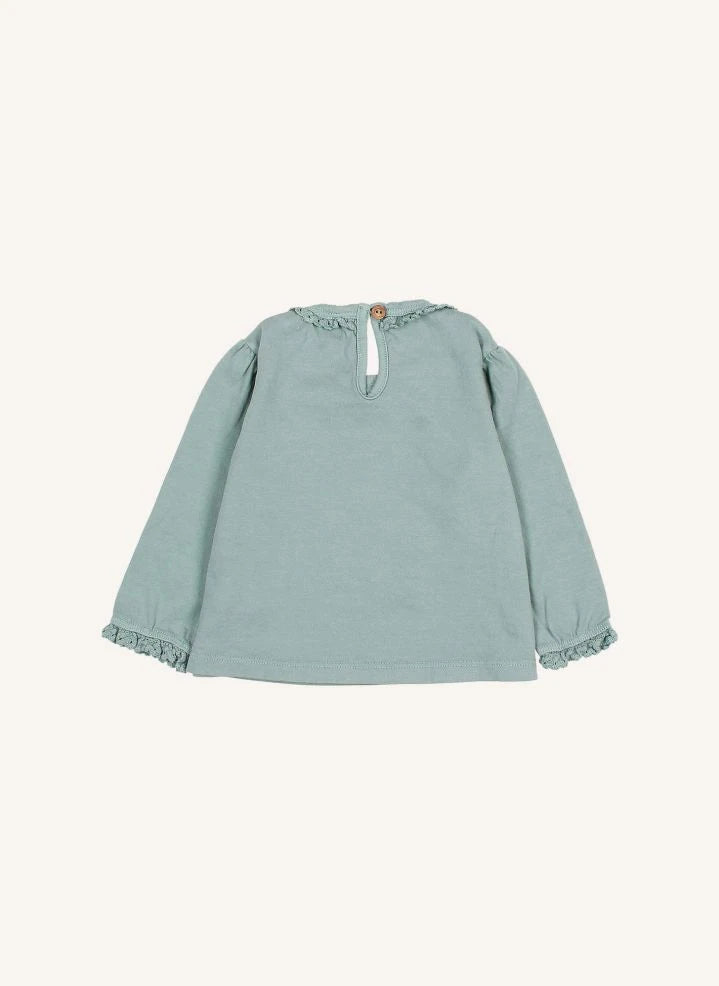 Búho - تي شيرت للأطفال من القطن العضوي بتفاصيل الدانتيل | Cedar Green