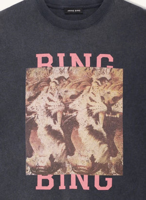 Anine Bing - Cade Tiger Pamuk Tişört | Siyah
