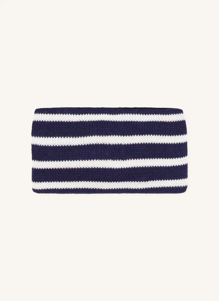 Petit Bateau - وشاح عنق مخطط للرضيع من القطن العضوي | أزرق ليلي