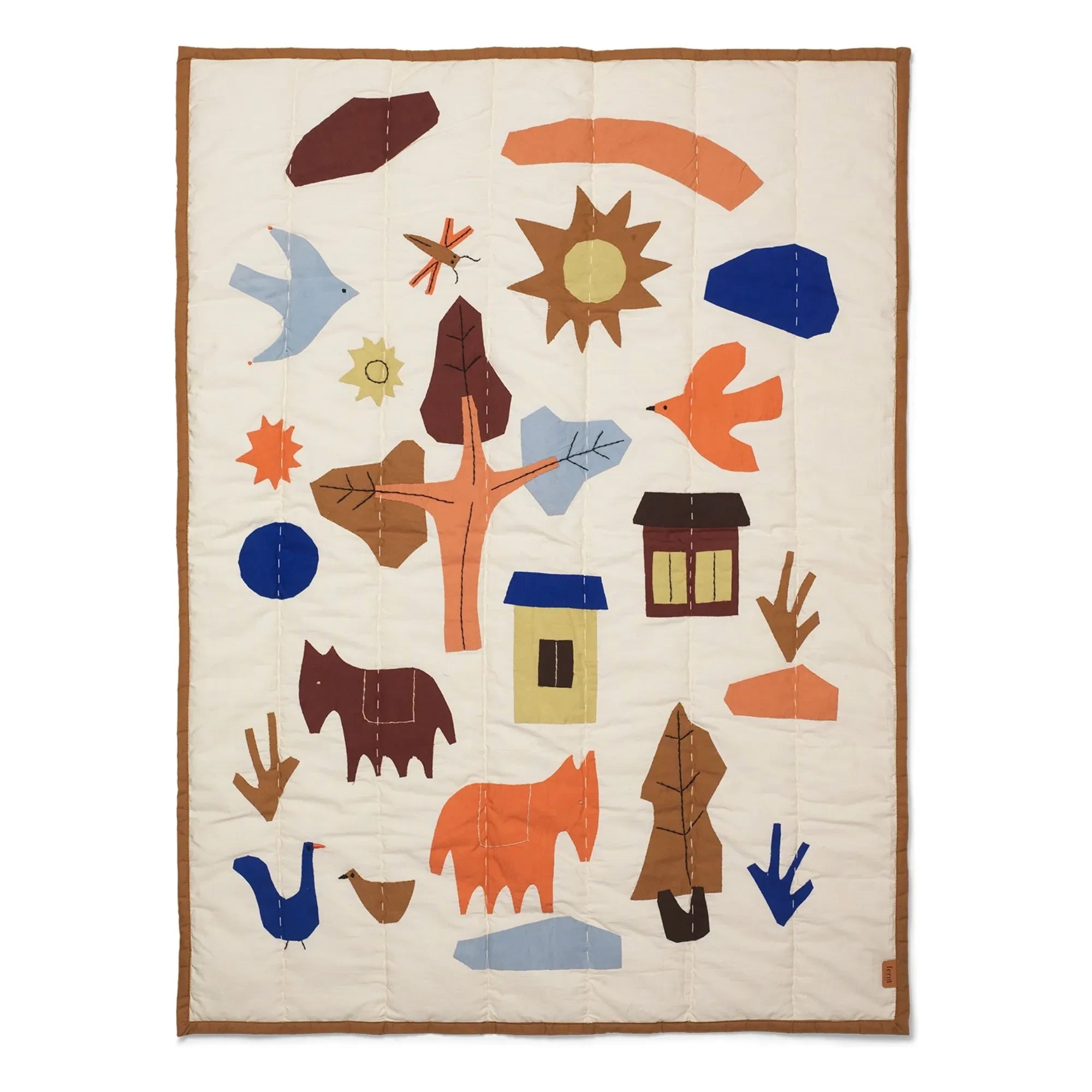Ferm Living Kids - Village pamuklu battaniye