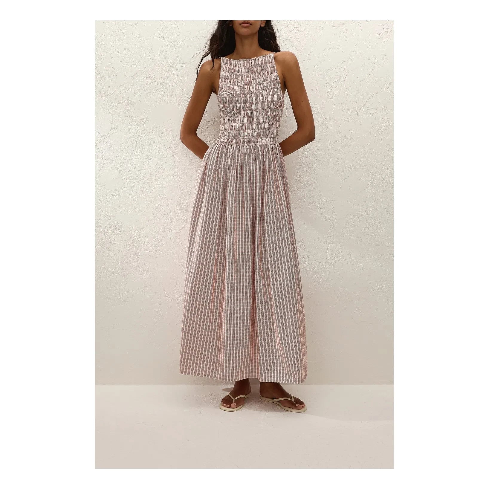 Faithfull the Brand - Carreaux Laia Pamuk Maxi Elbise | Cinnamon