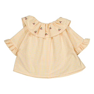 Loir - Hortense Vichy Cherry Blouse Organic Cotton | Yellow