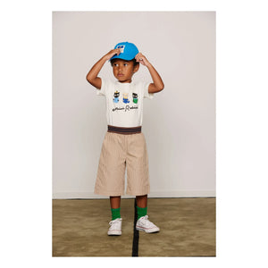 Mini Rodini - Organic Cotton Poplin Striped Shorts | Brown