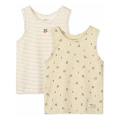 Liewood – 2er Set Bio-Baumwoll-Tanktops Faris | Beige