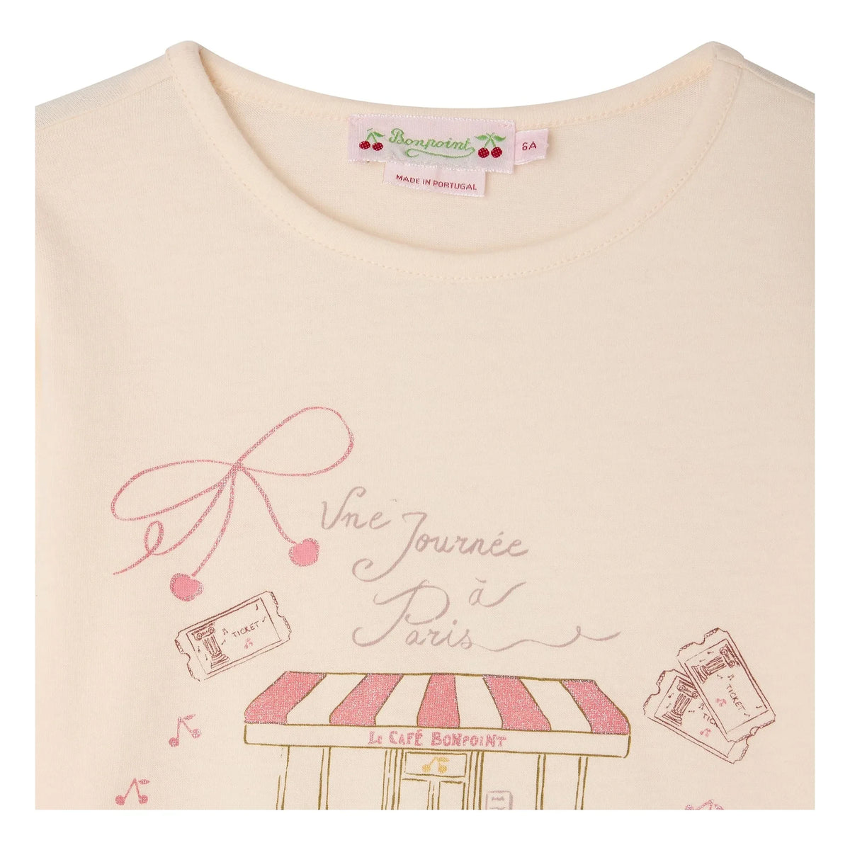 Bonpoint - Camiseta de algodón orgánico Gracieuse | Rosa pálido