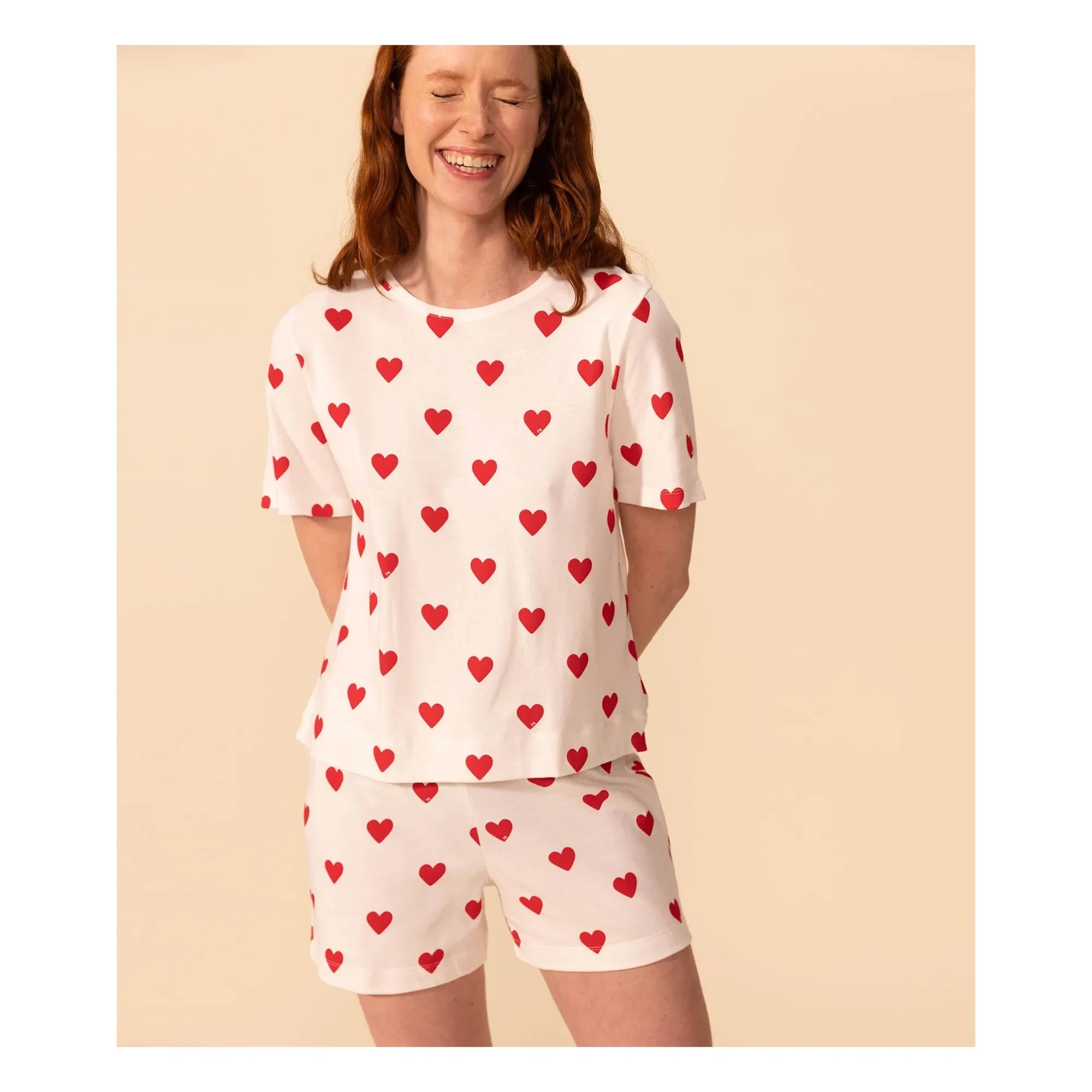 Petit Bateau - Kalpli Pijama Şortu - Kadın koleksiyonu | Beyaz