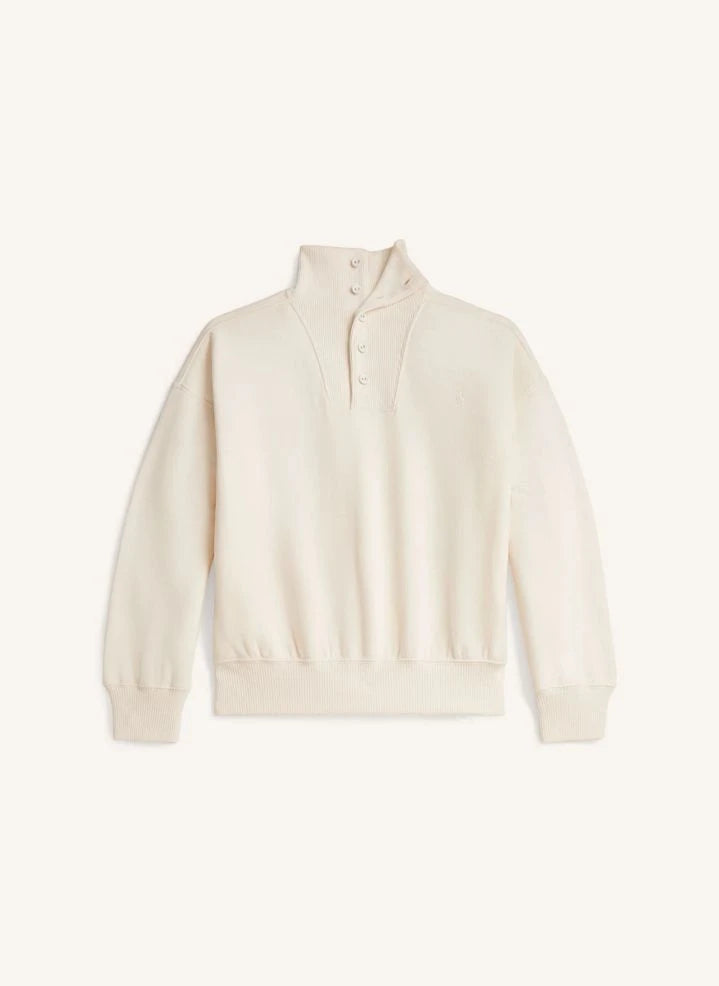 Ralph Lauren - كنزة بياقة عالية | كريمي