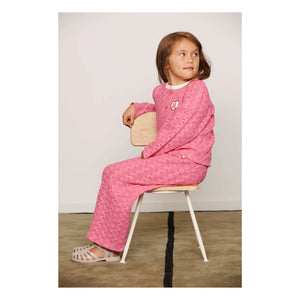 Mini Rodini - Bio-Baumwoll-Spitzenstrickjacke | Rosa