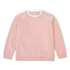 Bonton - Tilia Organic Cotton Lace Collar Sweatshirt | Pink