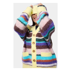 Molo - Çizgili Kara Bere | Soluk Sarı