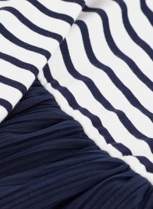 Petit Bateau - Tül Çizgili Elbise | Lacivert