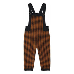 FUB - Merinowolle Fischgrät-Latzhose | Marineblau
