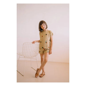 Studio Bohème - Georgette Shorts Wassermelone Bio-Baumwollgaze | Salbei