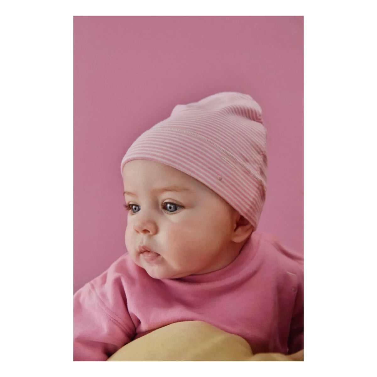 Gray Label - Gorro de rayas de algodón orgánico | Rosa