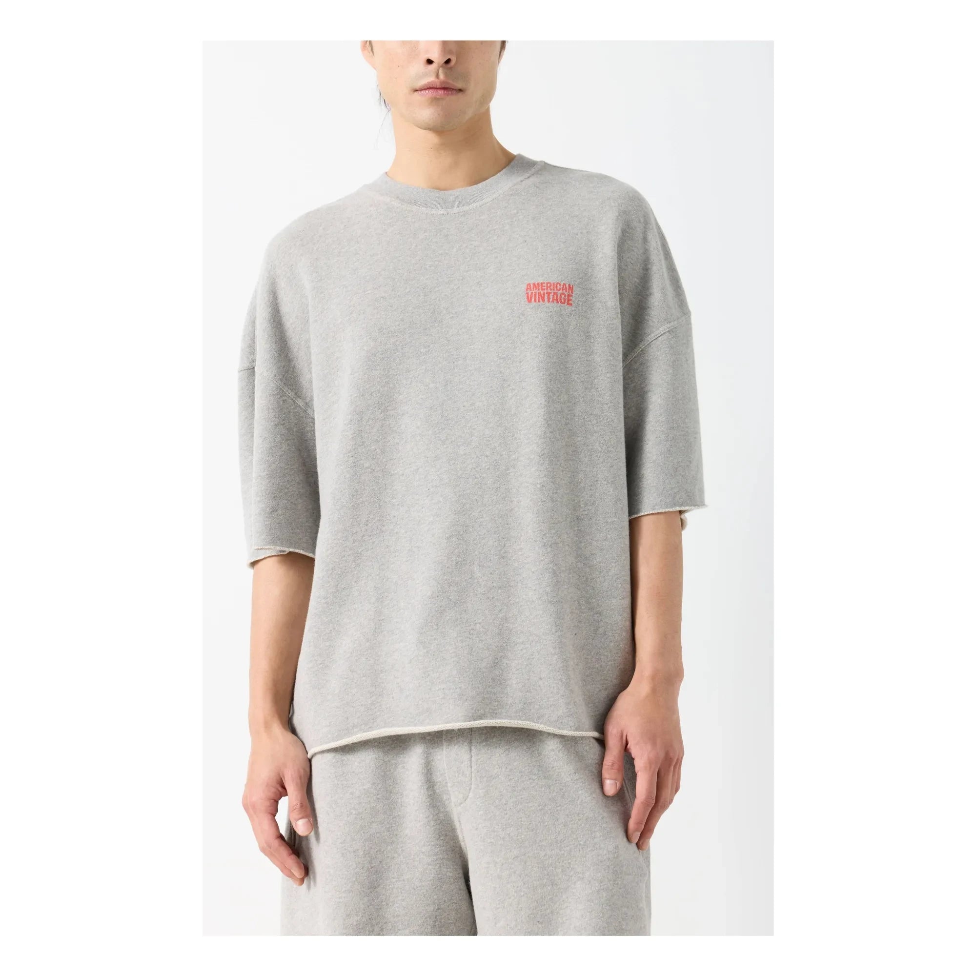 American Vintage - Bisiklet yaka sweatshirt | Gri melanj