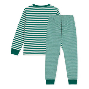 Petit Bateau - Pijama de algodón orgánico a rayas | Verde