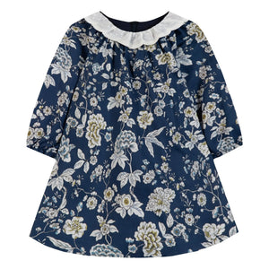 Tartine et Chocolat - Floral Wavy Collar Dress | Navy