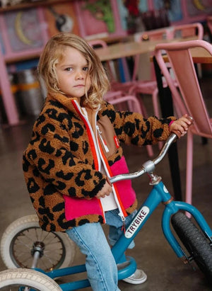 Hello Hossy - Leopar Polar Ceket | Kahverengi