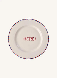 Rice - "Thank You" Seramik Tabak | Ecru