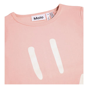 Molo - Lue Smiley Organic Cotton Pajamas | Powder Pink