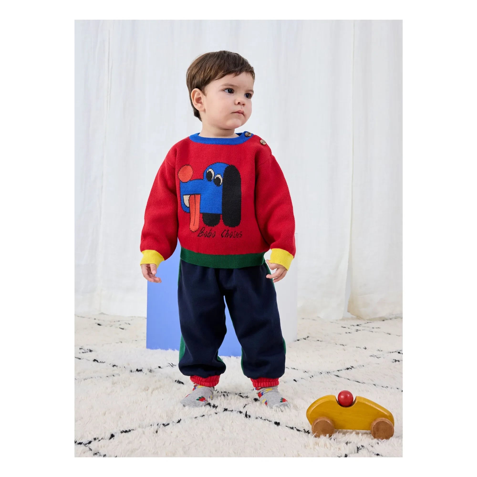 Bobo Choses - Renk bloklu organik pamuklu jogger | Lacivert