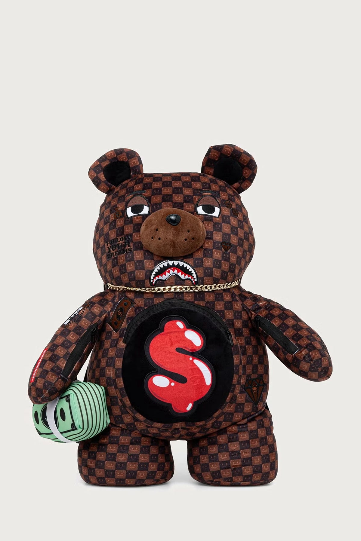 Sprayground - Mochila de tiburones marrón en París 910B9308NSZ