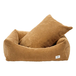 Cafide - Snozy Samt-Hundebett | Senfgelb
