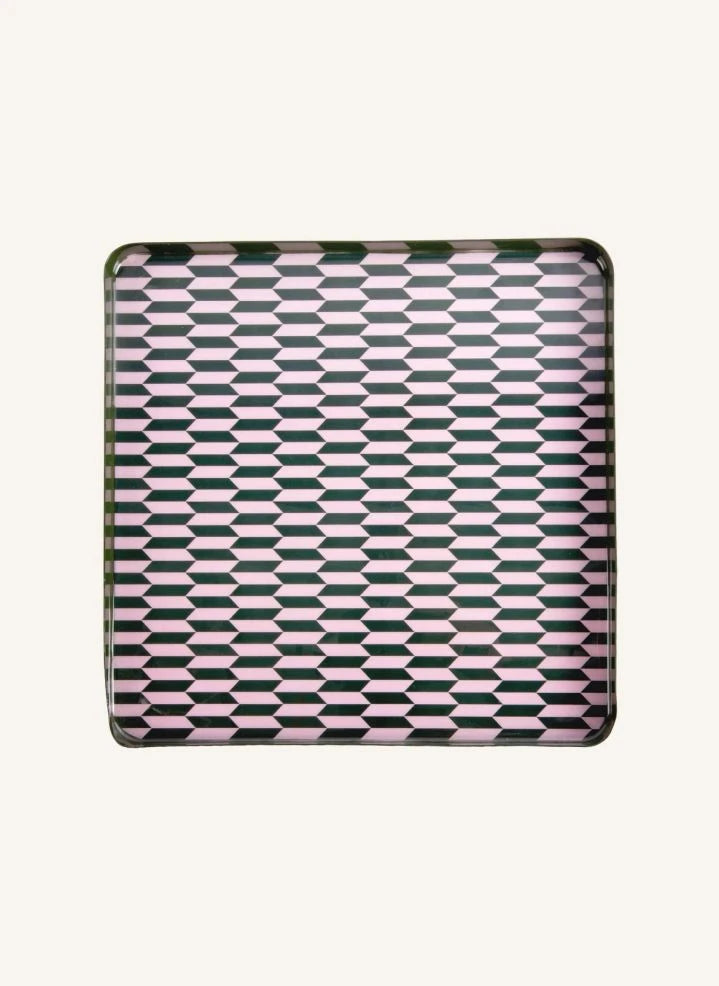 Present Time - Salerno Metal Tray | Forest Green