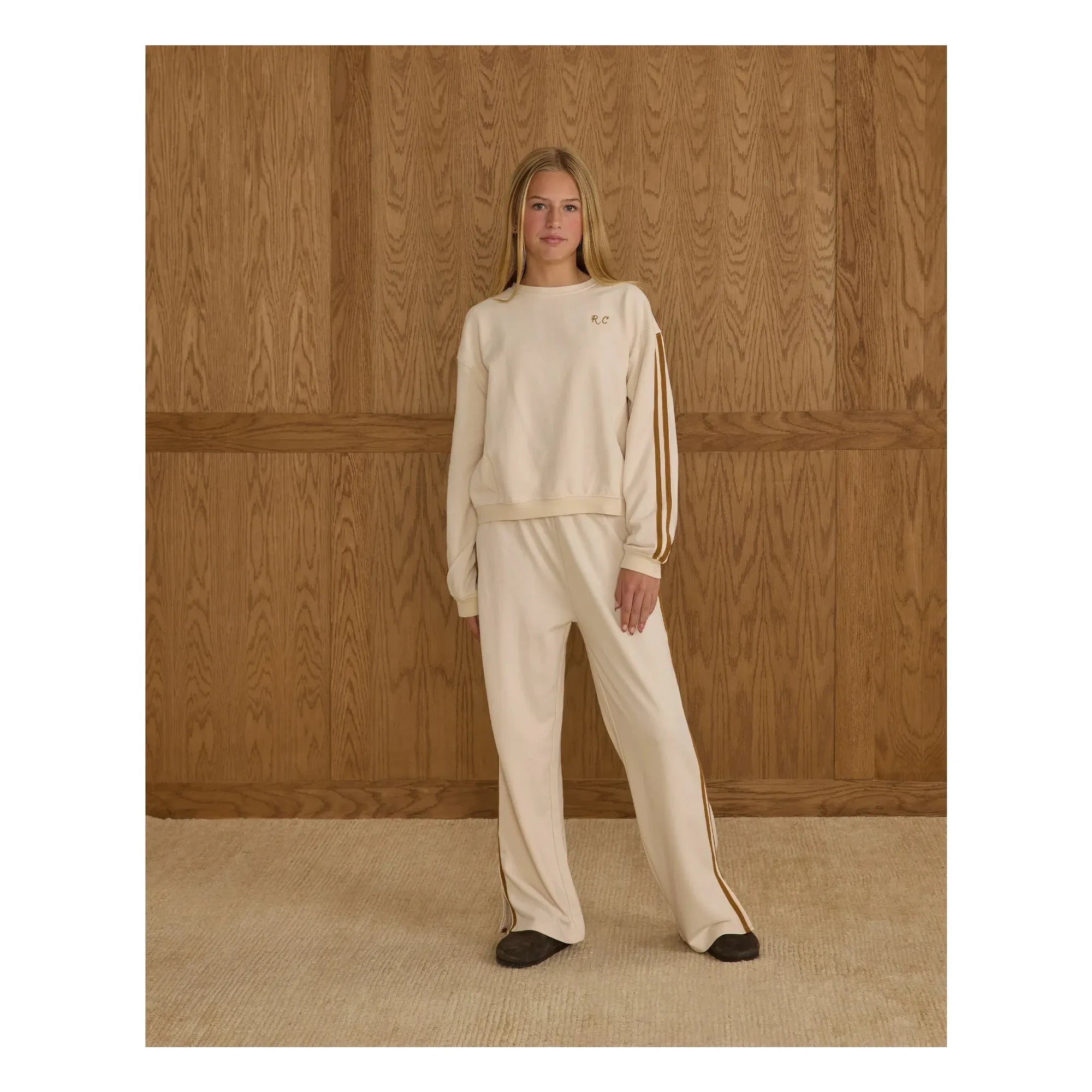 Rylee + Cru - Jogger şerit detaylı | Ekru