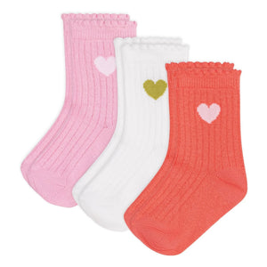 Petit Bateau - 3 Çift Fitilli Çorap Seti | Pembe