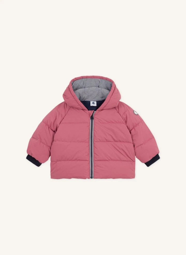 Petit Bateau - سترة ريش بط للأطفال سادة | وردي
