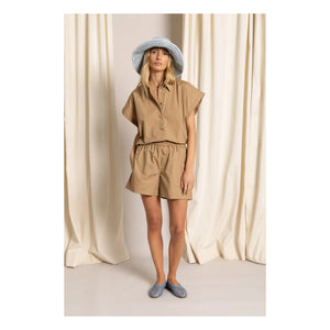 Smallable Woman - Crop Bella Shirt | Frosted Brown