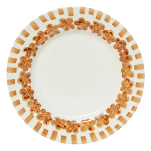 Tressé - Tiare Floral Dinner Plate | Brown