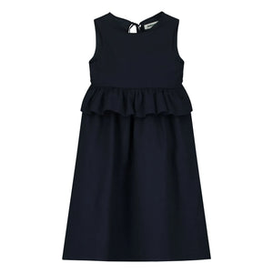 Mandarina - Vestido midi con volantes | Azul Marino