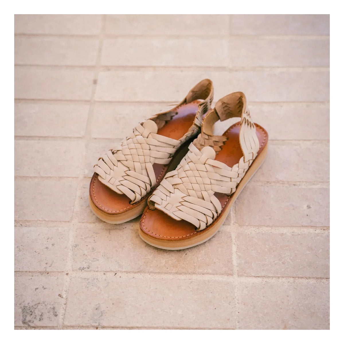 Mapache - Ledersandalen | Haferfarbe