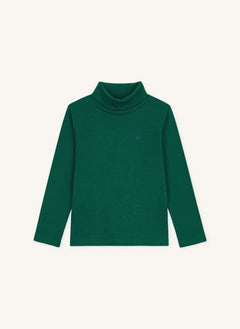 Petit Bateau - Organik pamuk logolu balıkçı yaka | Orman Yeşili