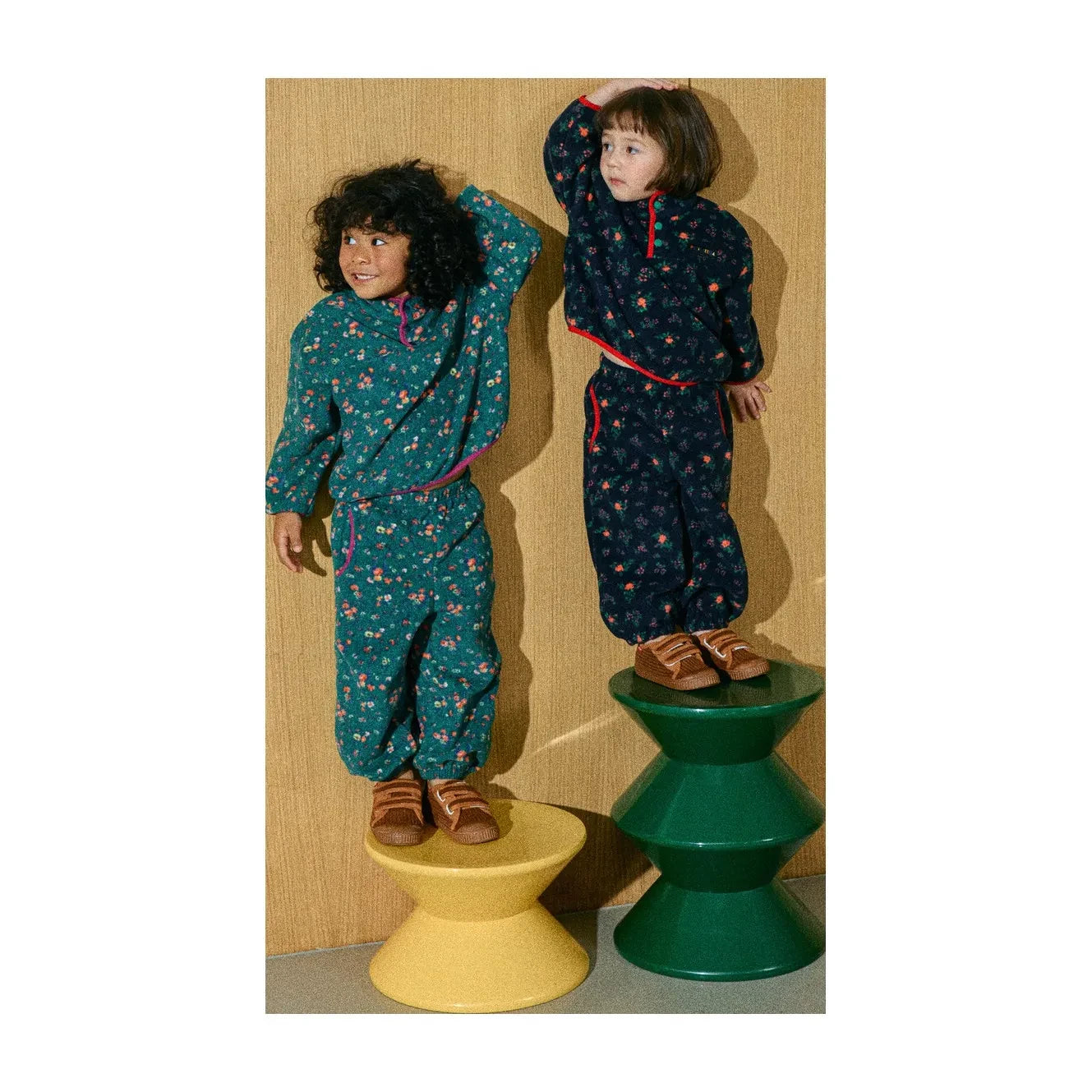 Petit Stella - Conjunto polar floral | Azul marino