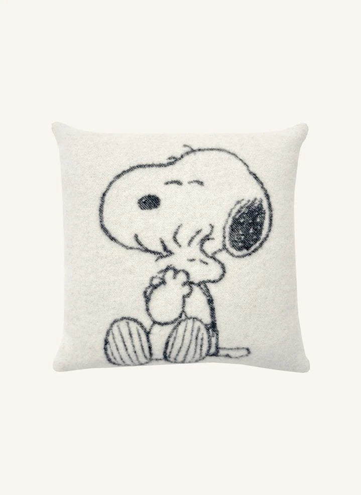 Maison Deux - غطاء وسادة صوف Peanuts | أسود