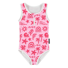 Beach & Bandits - Tropical Vibe Recycled Fiber UV Protective One-Piece Swimsuit | Pink