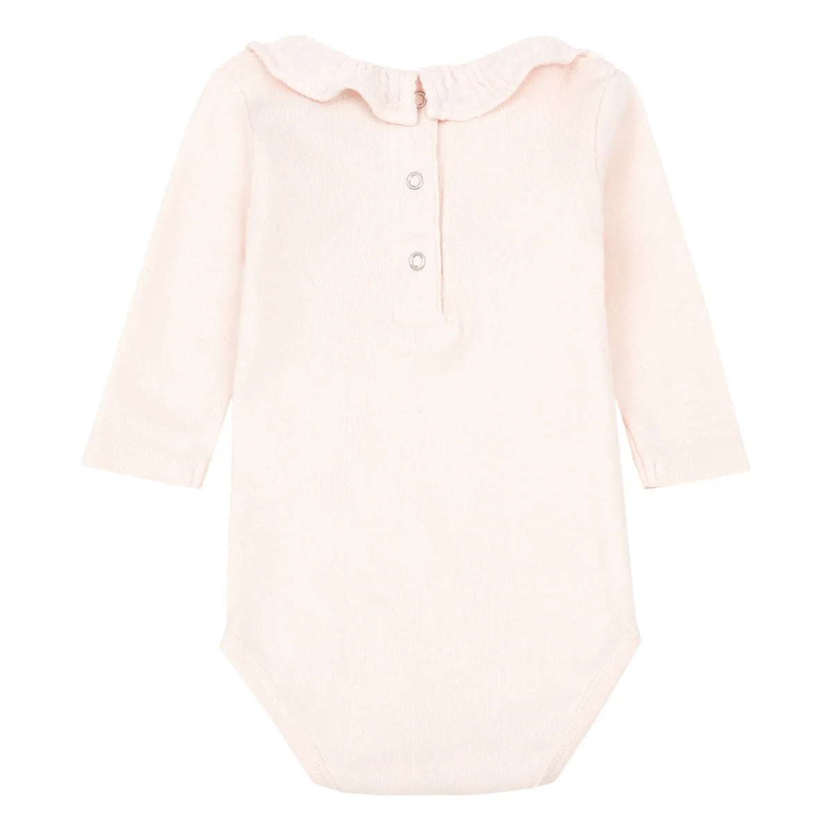 Bonton - Organik Pamuk Yaka Bebek Body | Açık Pudra