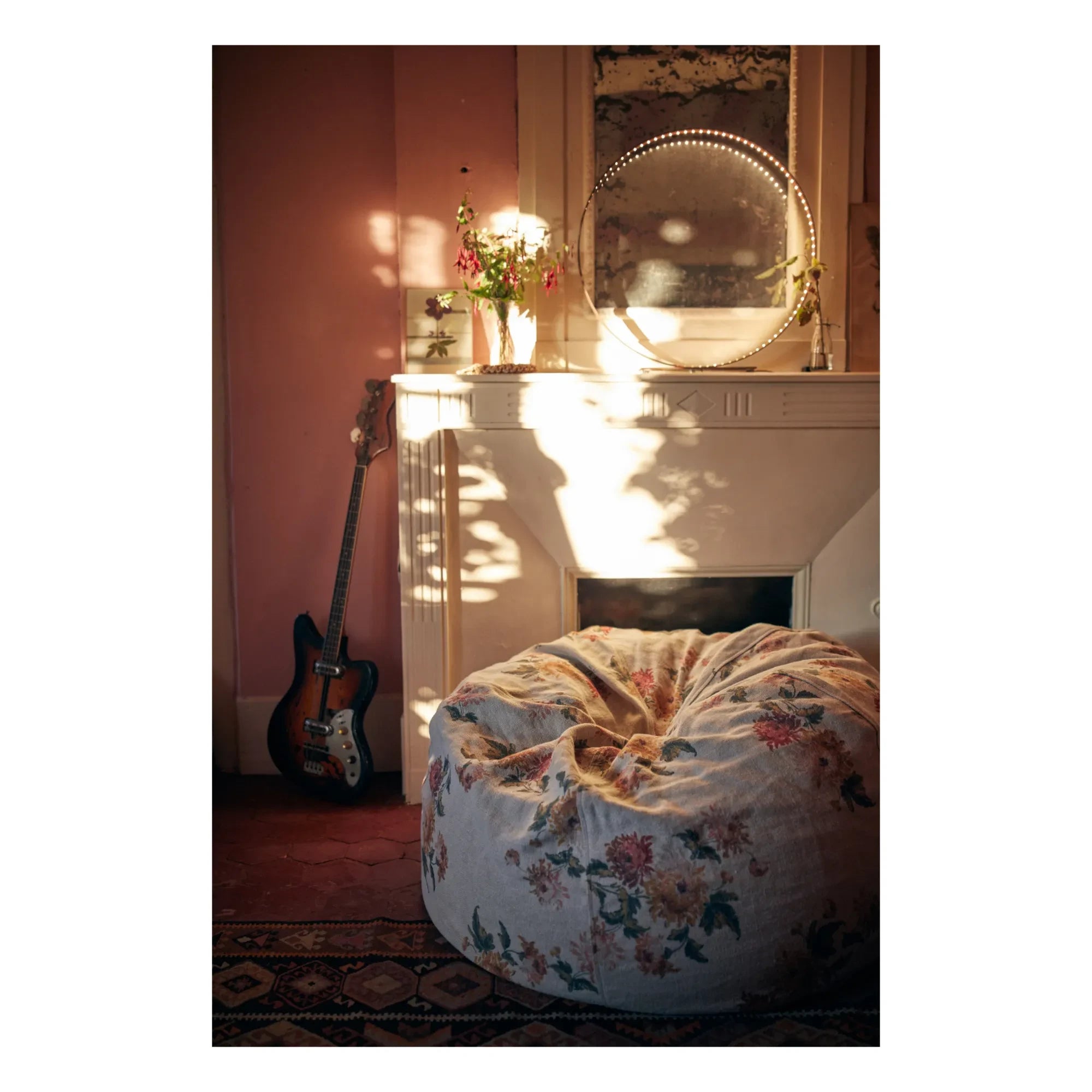 Maison de Vacances - Wabi Sabi Keten Bubble Puf | Beyaz