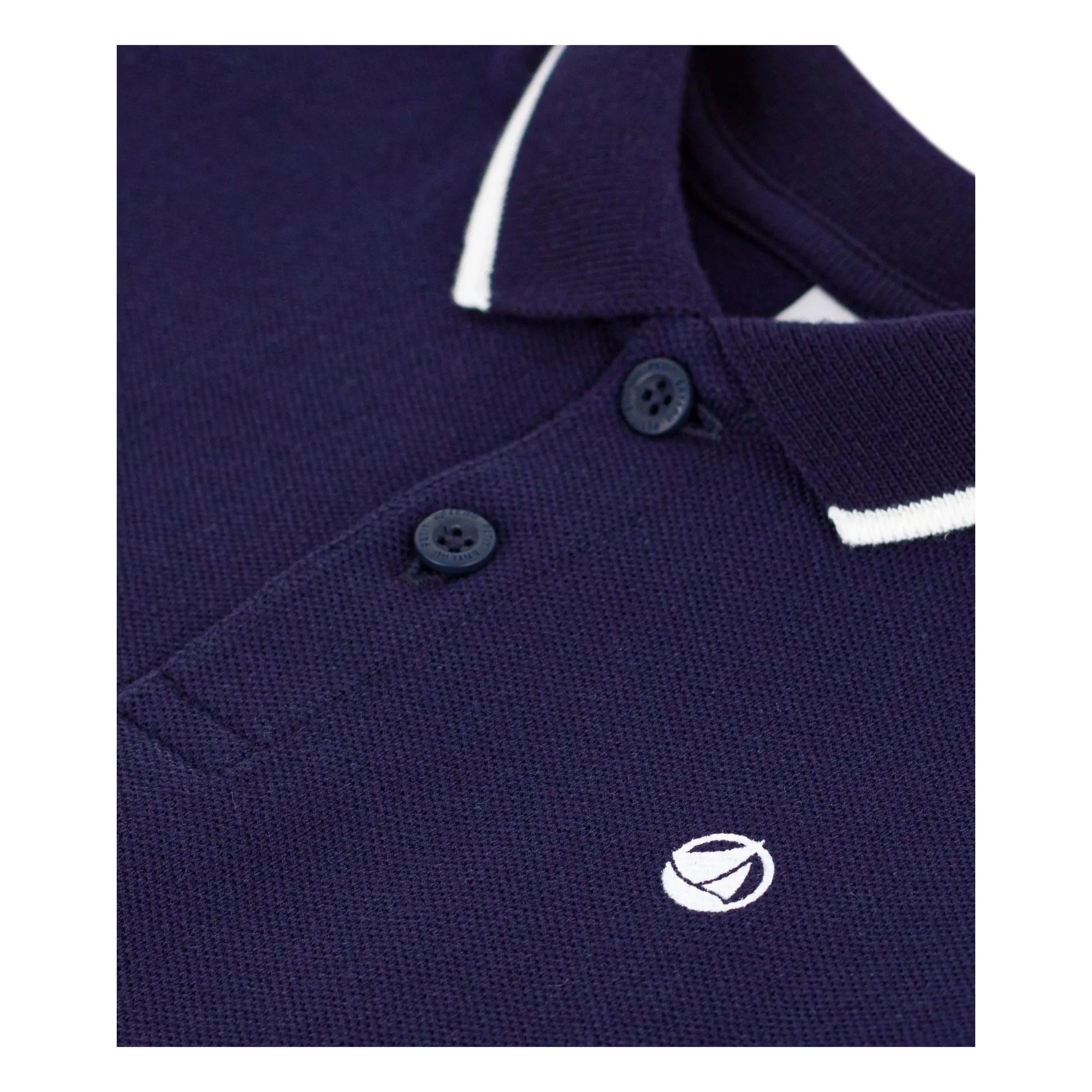 Petit Bateau - Organik pamuklu bebek polo tişört | Gece mavisi