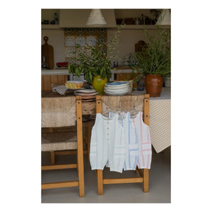 Familien-Tipp 1+ - Montjoi gestreifter Overall | Hellblau