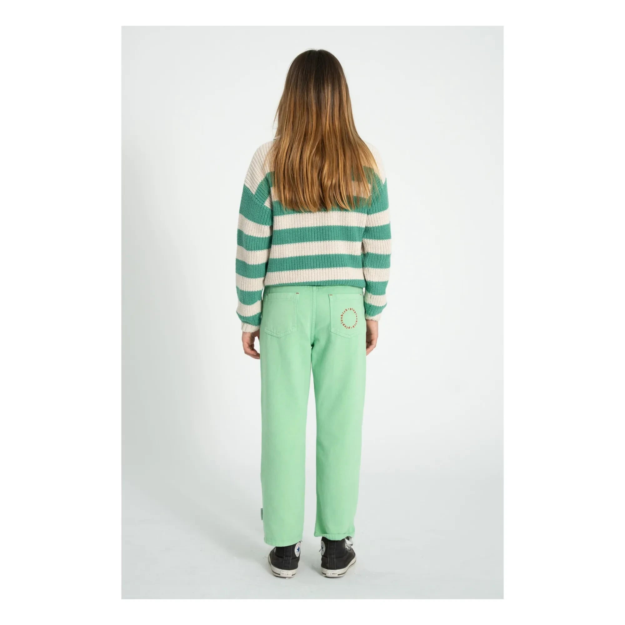Piupiuchick - Jersey de algodón orgánico a rayas | Verde